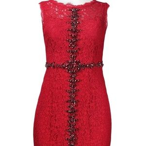 Short embellished lace dress